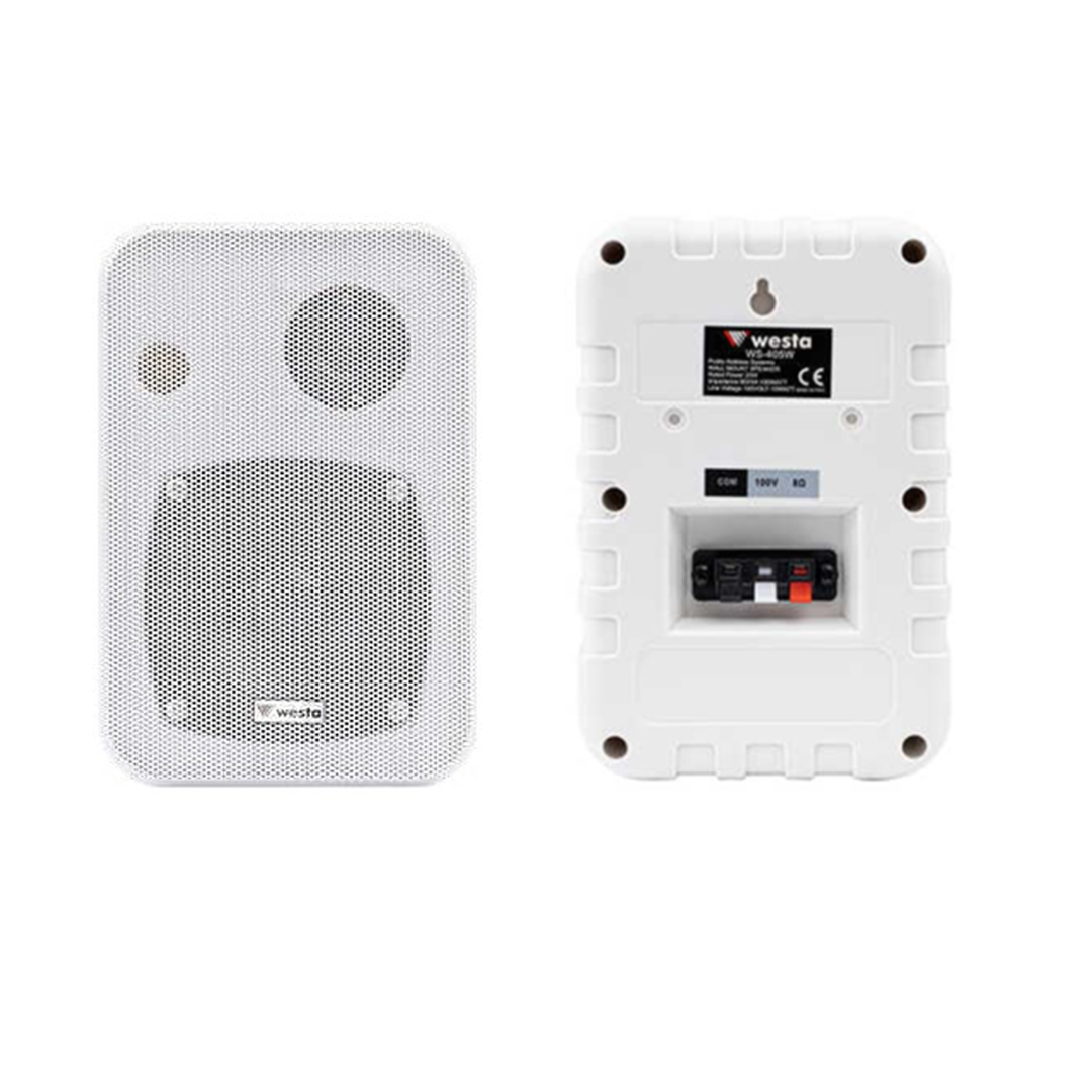WESTA WS-405W 10 CM BEYAZ 10W 100V TRAFOLU DUVAR TİPİ 2'Lİ SÜTUN HOPARLÖR (2'Lİ TAKIM)