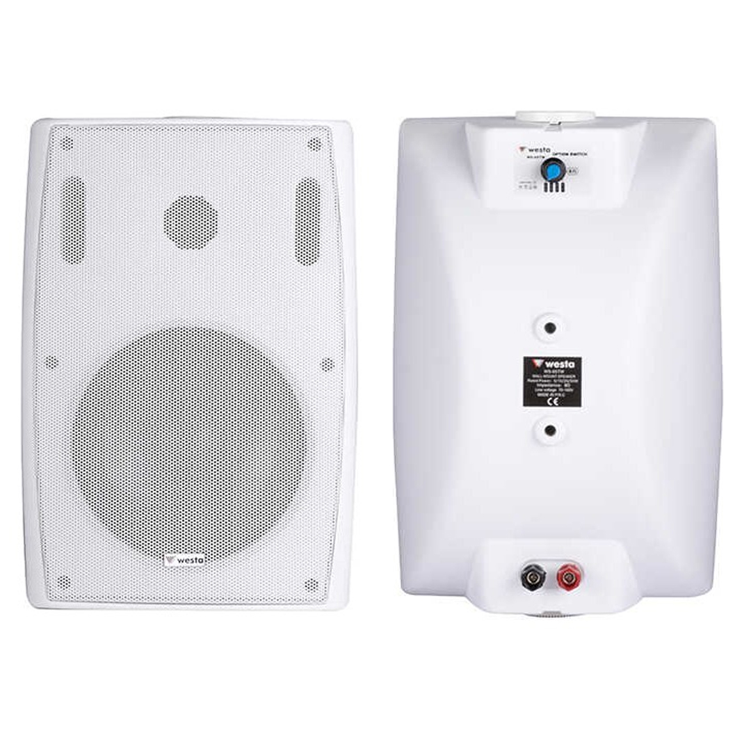 WESTA WS-55TW BEYAZ 13 CM 30W 100V HAT TRAFOLU DUVAR TİPİ SÜTUN PLASTİK KABİN HOPARLÖR TEKLİ