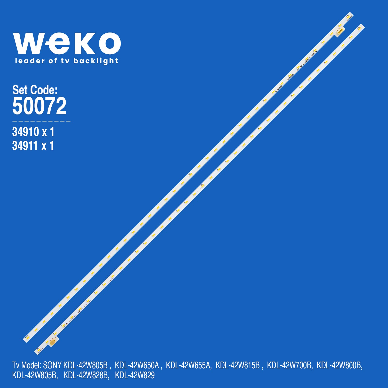 WKSET-5072 34910X1 34911X1 T42-40 2 ADET LED BAR (40LED)