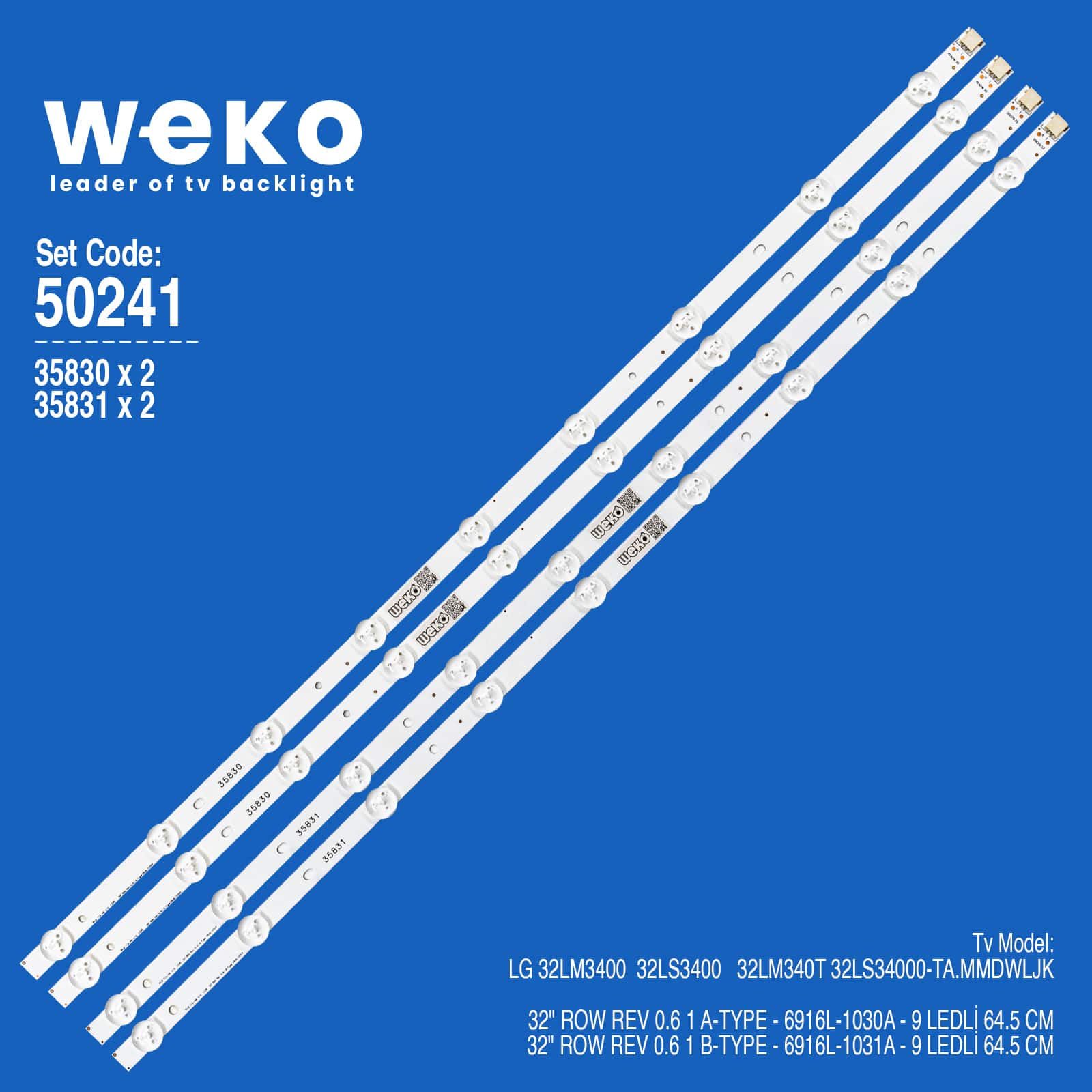 WKSET-5241 35830X2 35831X2 32" ROW REV 0.6 4 ADET LED BAR