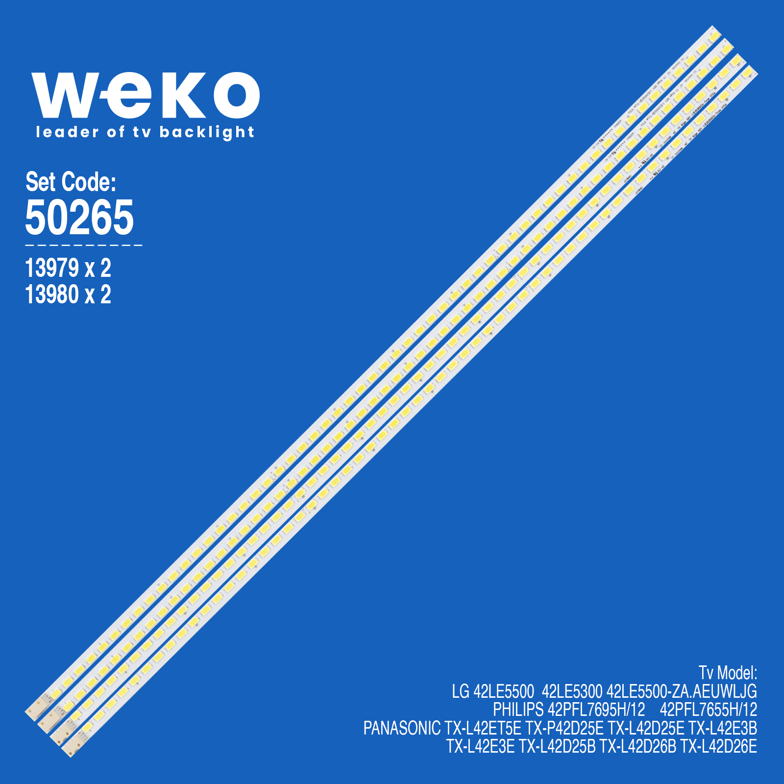 WKSET-5265 13979X2 13980X2 42" V5 EDGE FHD REV 0.1 4 ADET LED BAR (57LED)