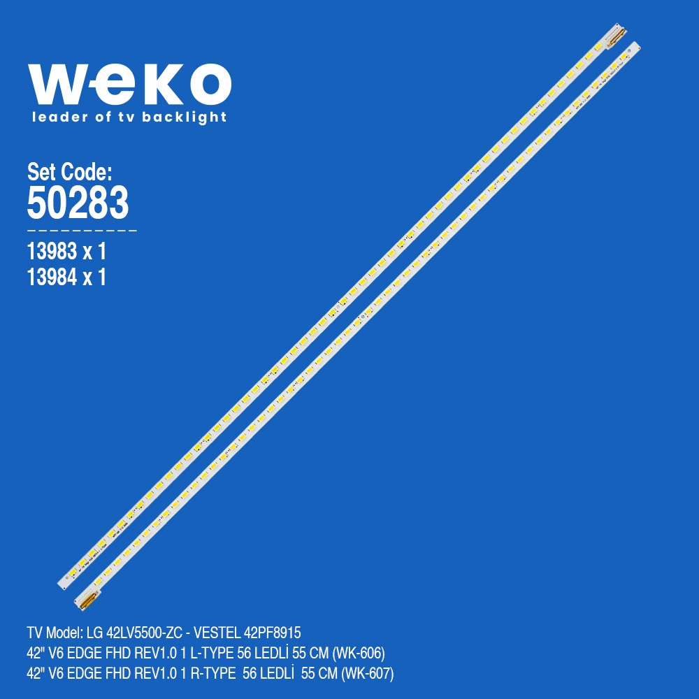 WKSET-5283 13983X1 13984X1 42" V6 EDGE FHD REV1.0  2 ADET LED BAR (56LED)