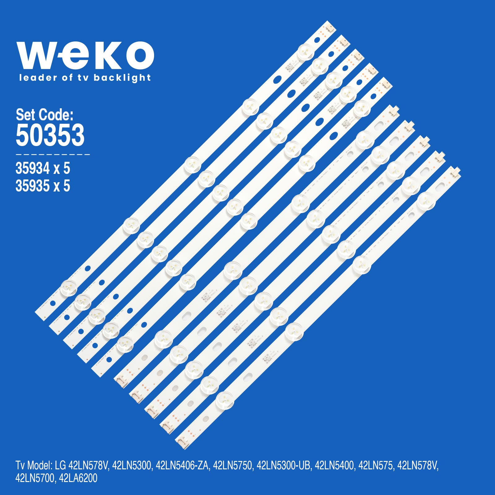 WKSET-5353 35934X5 35935X5 LG INNOTEK POLA2.0 42" 10 ADET LED BAR