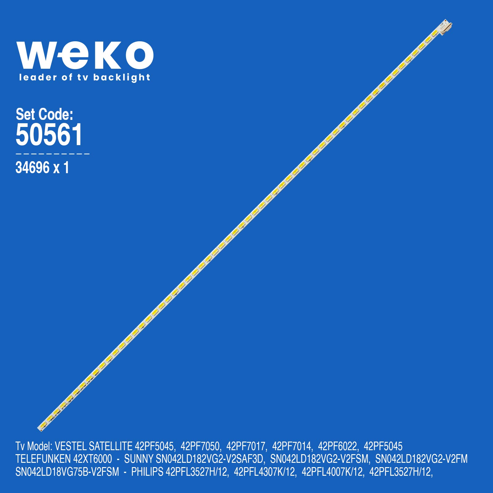 WKSET-5561 34696X1 42'' V12 EDGE REV1.1 1 1 ADET LED BAR (60LED)