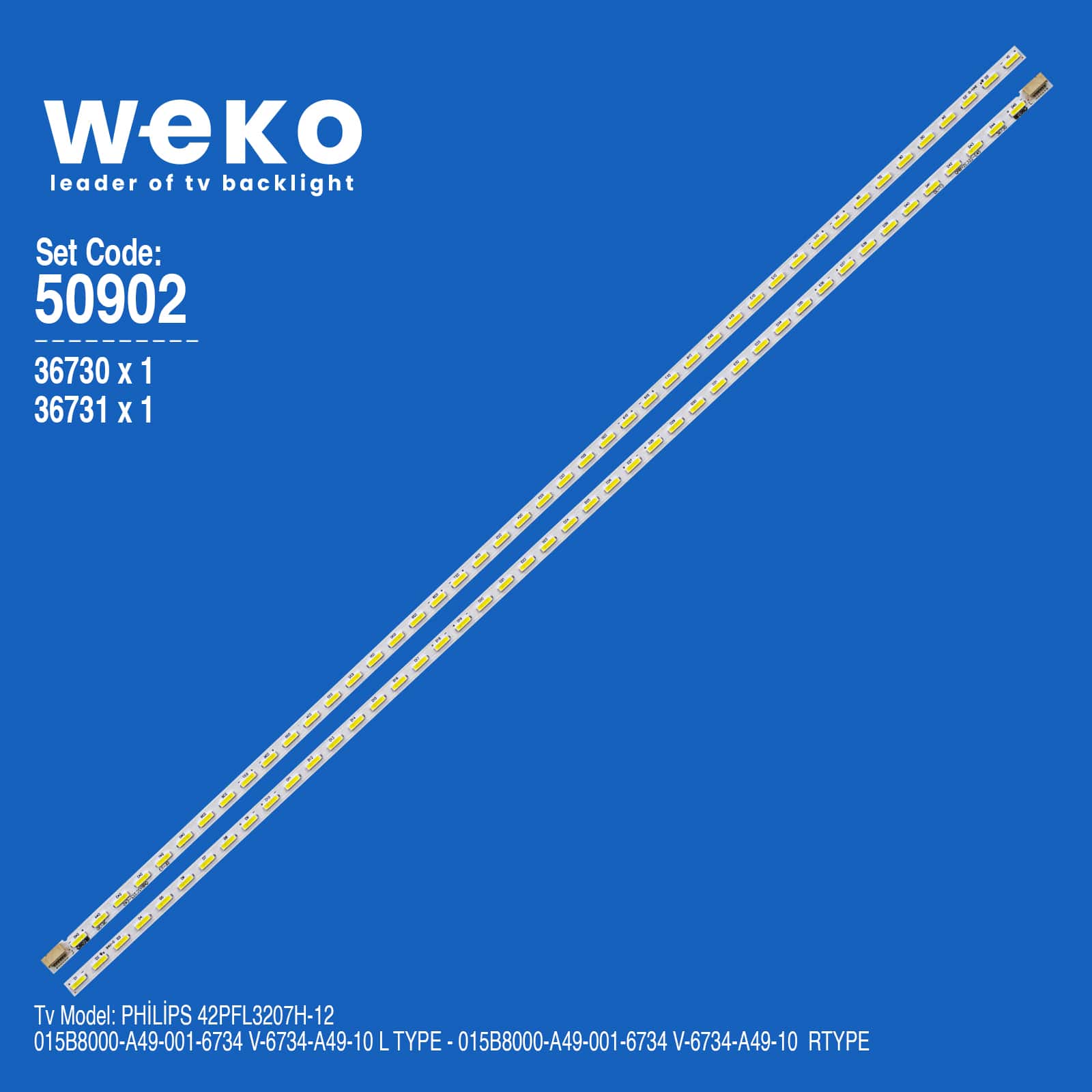WKSET-5902 36730X1 36731X1 015B8000-A49-001-6734 V-6734-A49-10 L/R 2 ADET LED BAR (45LED)