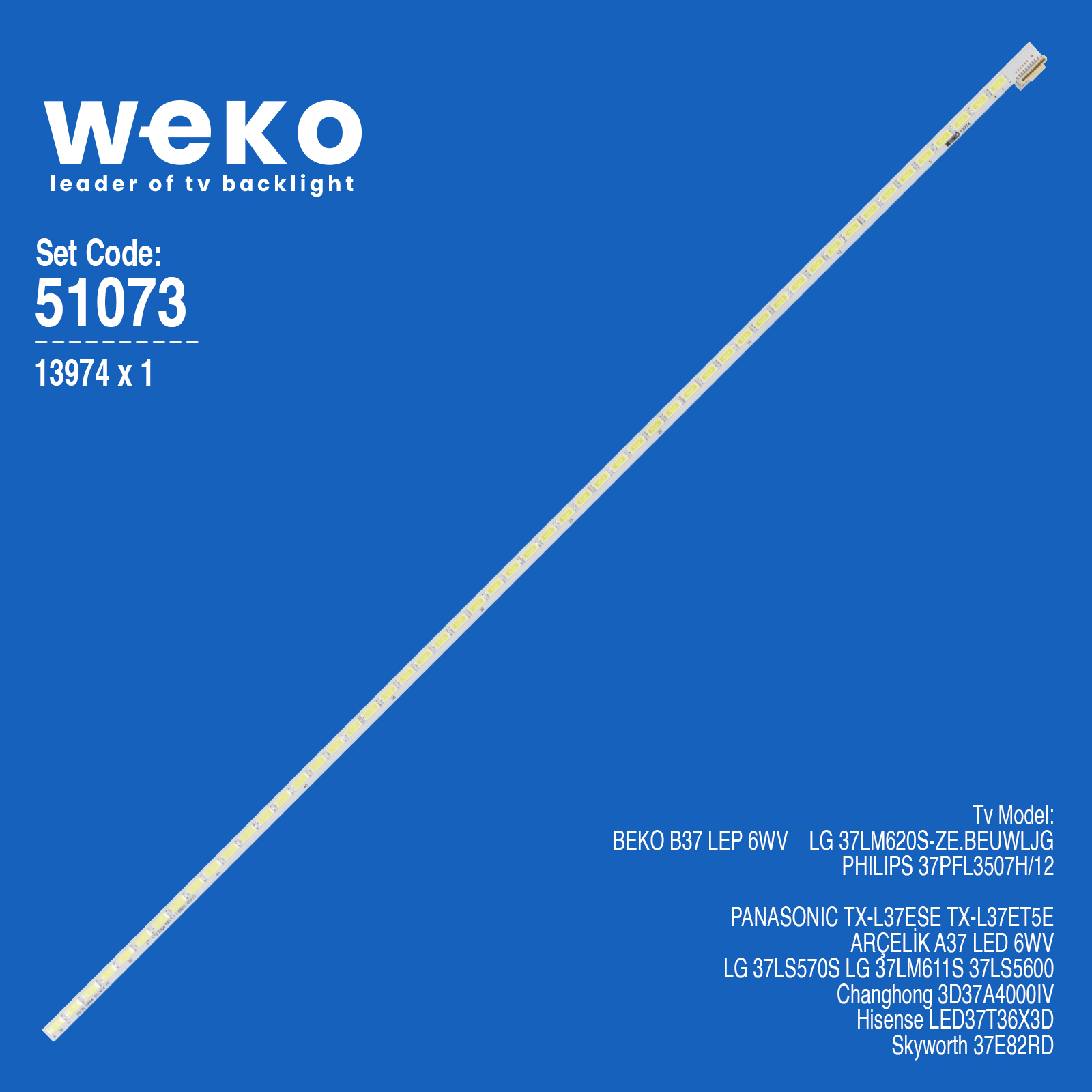 WKSET-6073 13974X1 37'' V12 EDGE REV1.1 1 1 ADET LED BAR (54LED)