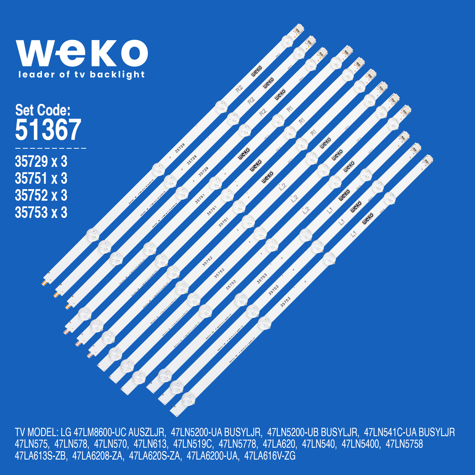 WKSET-6367 35729X3 51X3 52X3 53X347'' ROW2.1 REV 0.7 1 12 ADET LED BAR