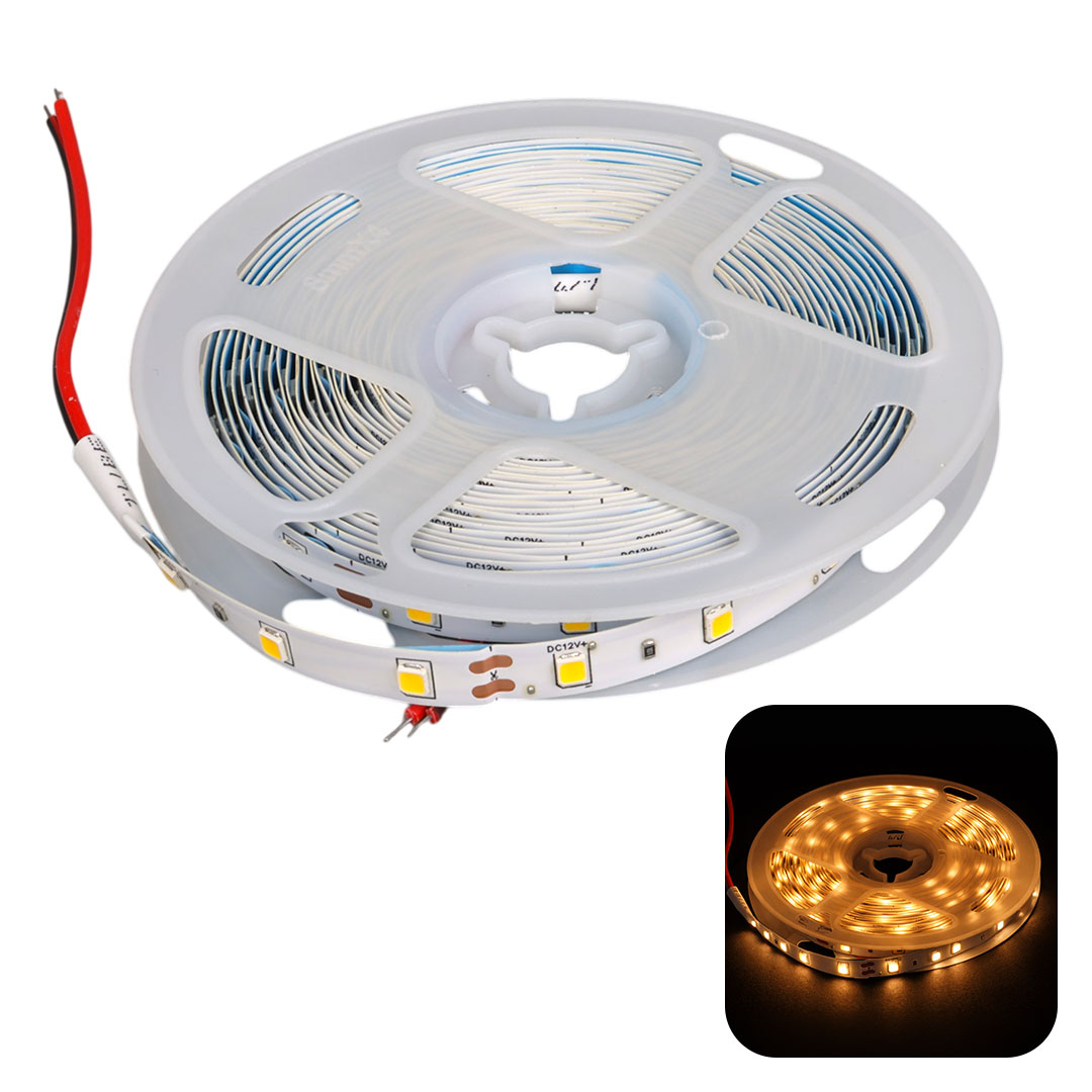 ZMR ZMR-601 3000K GÜNIŞIĞI 12 VOLT TEK ÇİPLİ 2835 İÇ MEKAN SİLİKONSUZ 60 LED 5 METRE ŞERİT LED