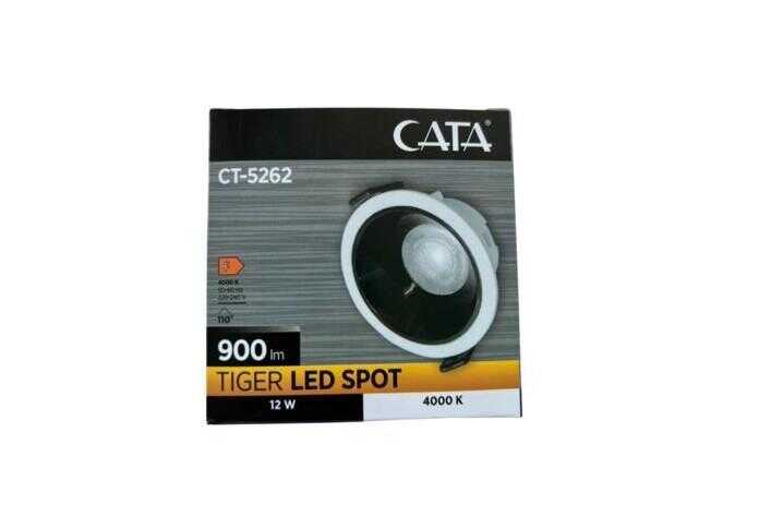 Cata CT-5262 12W Tiger Led Armatür Siyah Kasa 4000K