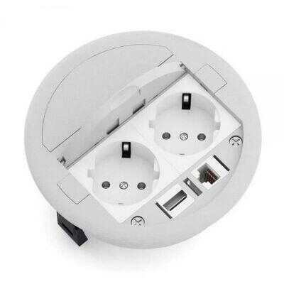 Nead 4 Modül+2 Keysto Masaüstü Priz Kutusu(SİYAH RENK) (BOŞ KASA)