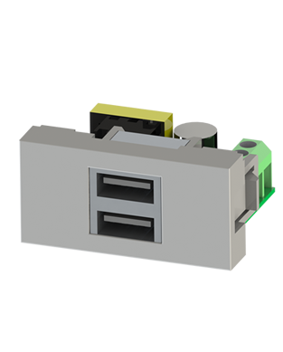 Nead 45*22,5 mm Çiftli USB Şarj Adaptörü