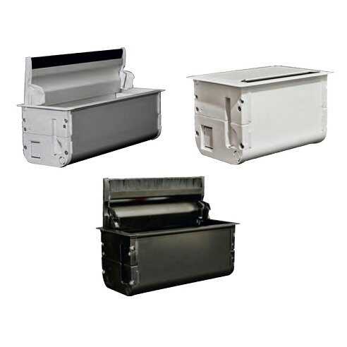 NEAD 8 Modül Kapaklı Masaüstü Priz Kutusu (Siyah) (Boş Kutu)