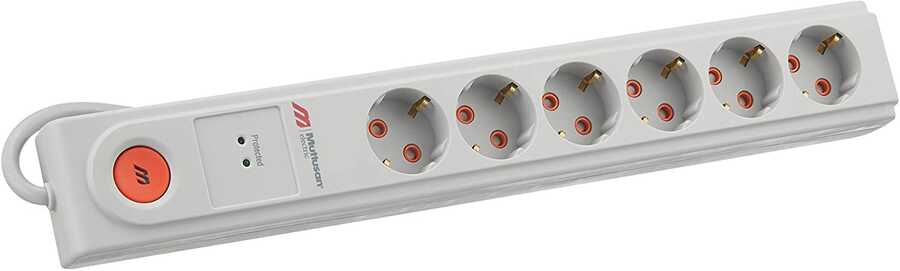 Mutlusan Altılı Şok Korumalı Anahtarlı Topraklı Grup Priz 1,5mt