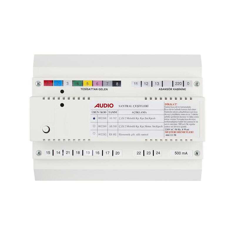 Audio 002268 AS 302 Kapıcılı Çift Zilli 2 Melodili Santral