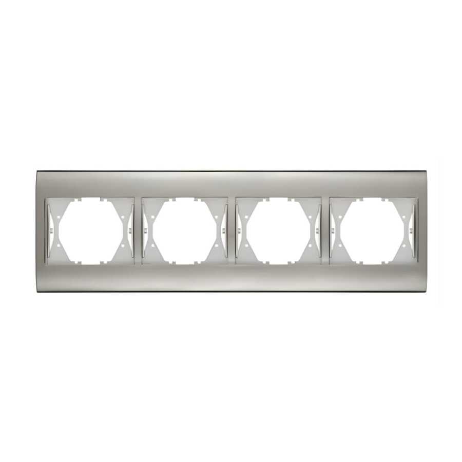 Viko Panasonic Thea Blu Chrome Matt + Beyaz Dörtlü Çerçeve