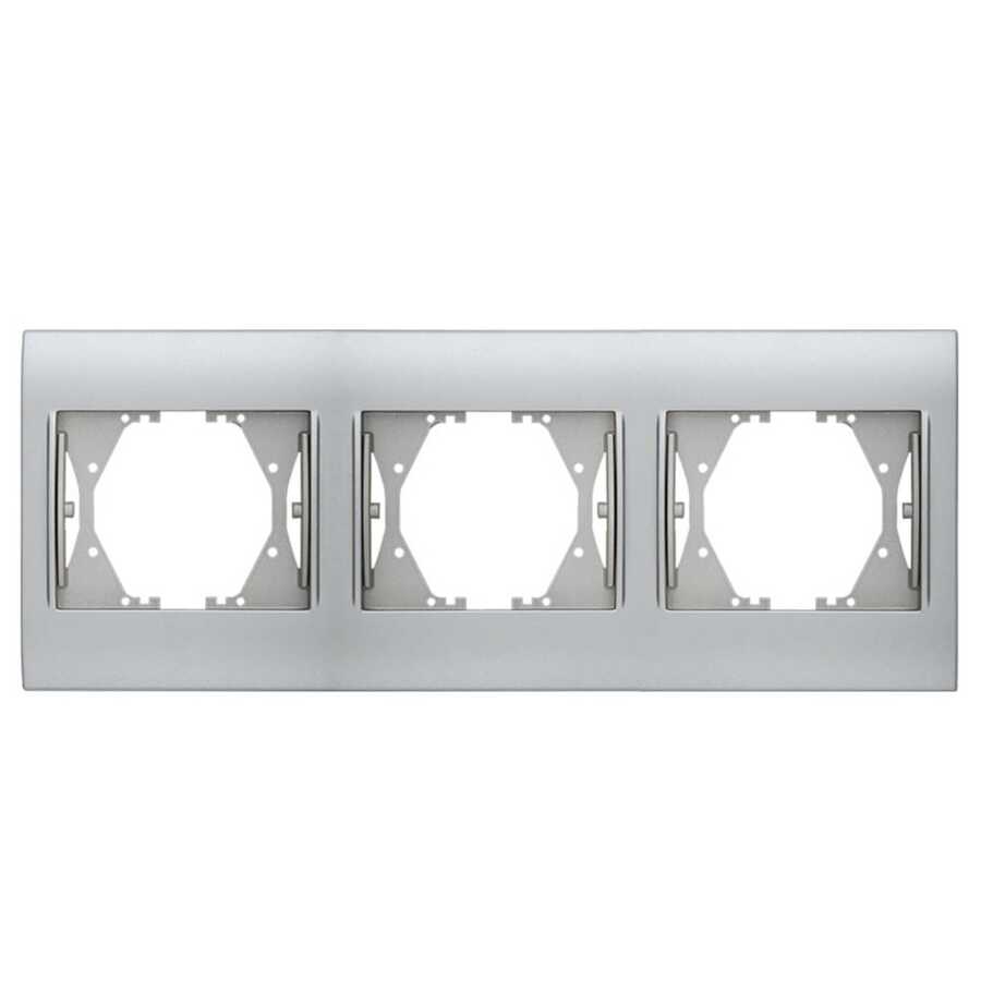 Viko Panasonic Thea Blu Chrome Matt + Beyaz Üçlü Çerçeve