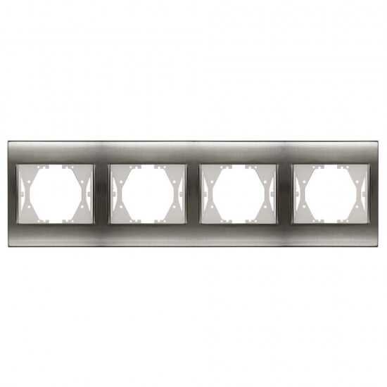 Viko Panasonic Thea Blu Inox + Beyaz Dörtlü Çerçeve