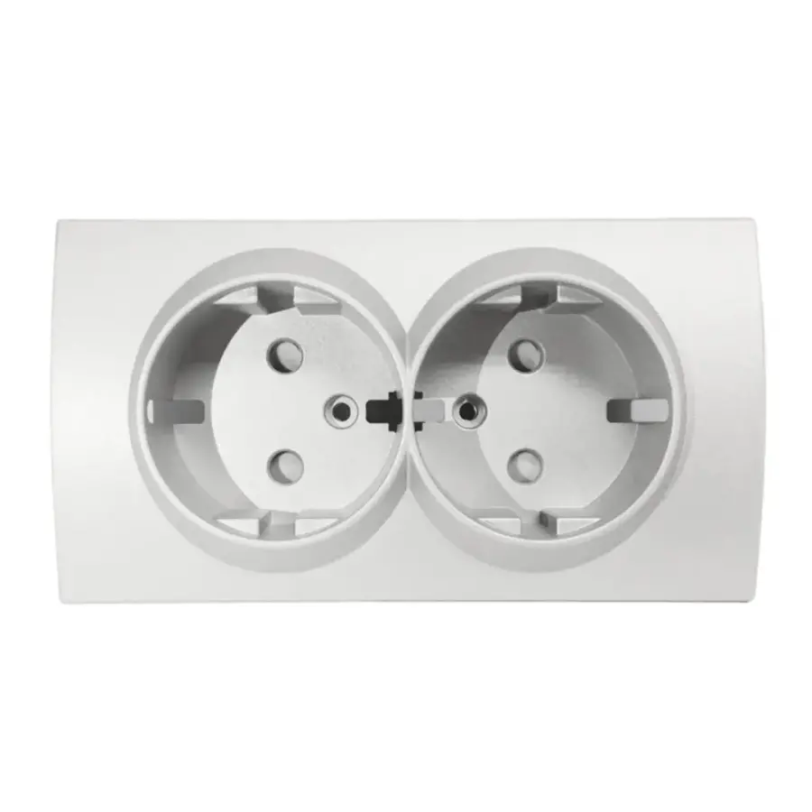 Viko Panasonic Thea Blu Metalik Beyaz İkili Topraklı Priz Düğme/Kapak