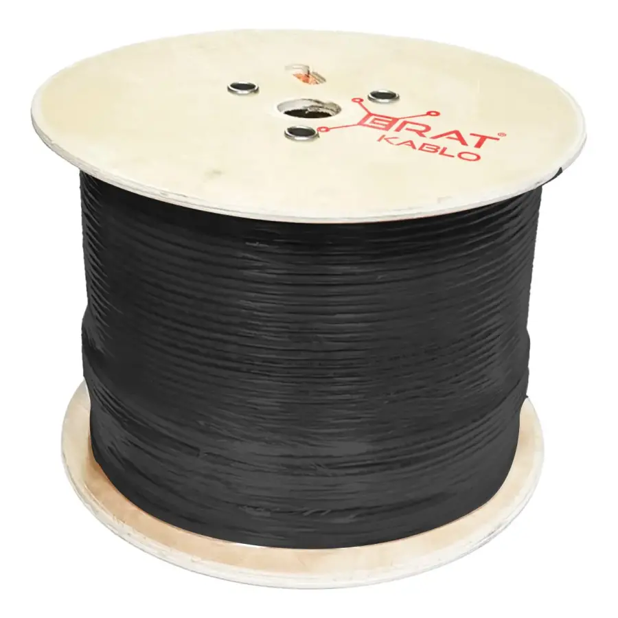 Erat CAT6 U/UTP 23 AWG 250 MHz LS0H siyah 500m Makara, Dış Mekan