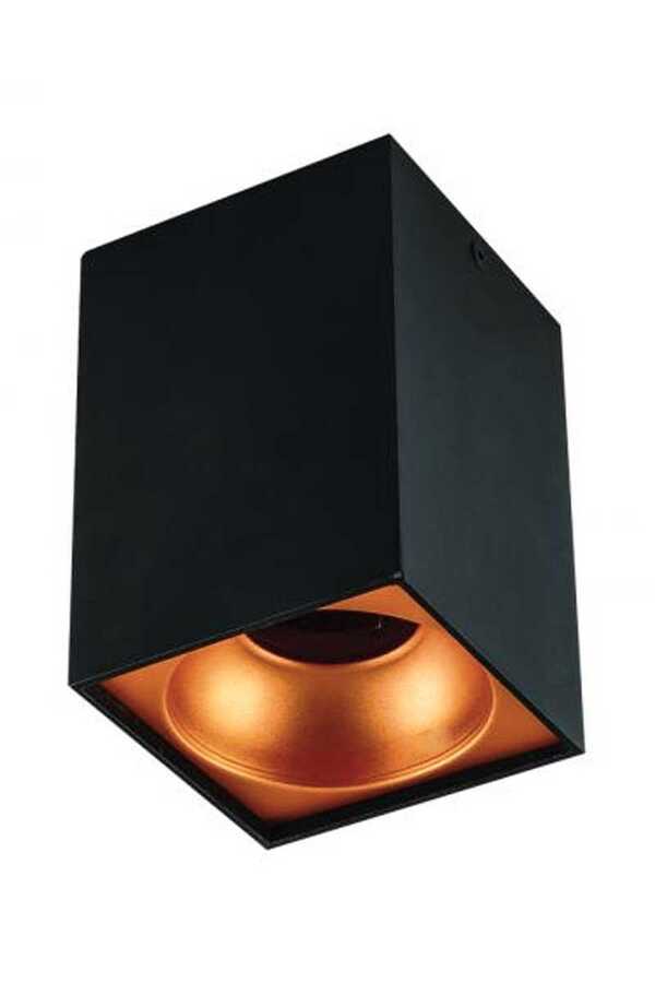 Cata CT-5420 Bergama Sıva Üstü Spot Kasası Armatürü GU-10 Duy Siyah+Bakır Kasa