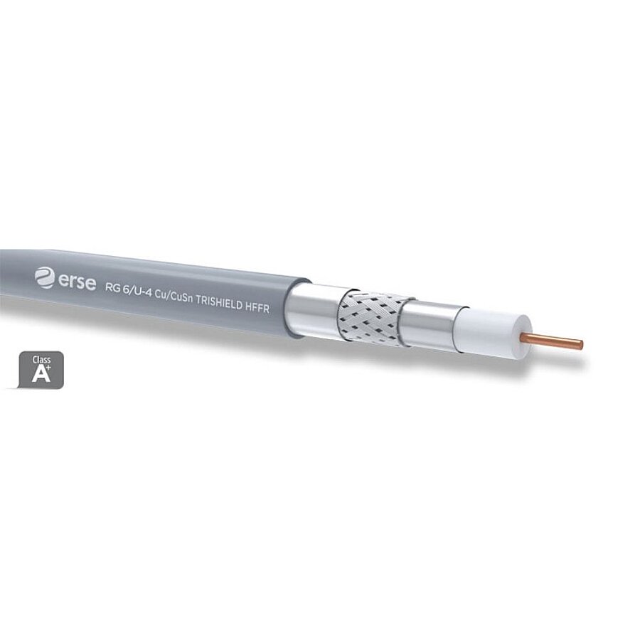 Erse RG6/U-4 Cu/CuSn Trishield HFFR Koaksiyel Kablo