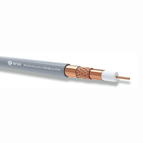 Erse Coaxial RG 6/U-6 Cu/Cu TRISHIELD Class A+ HFFR Anten Kablosu
