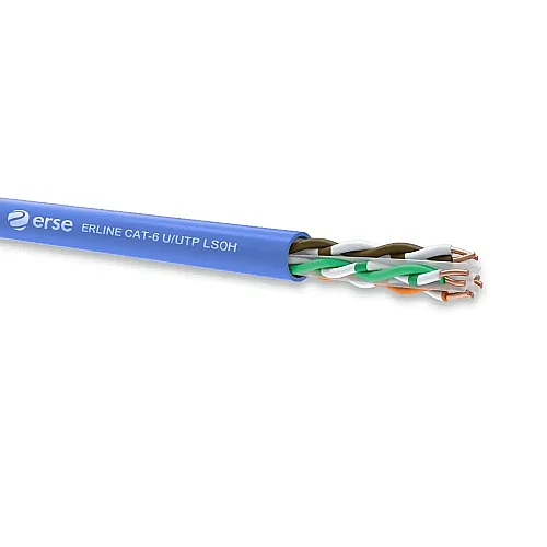 Erse Erline CAT 6 U/UTP 23 AWG LSOH Mavi Renk İletişim Kablosu