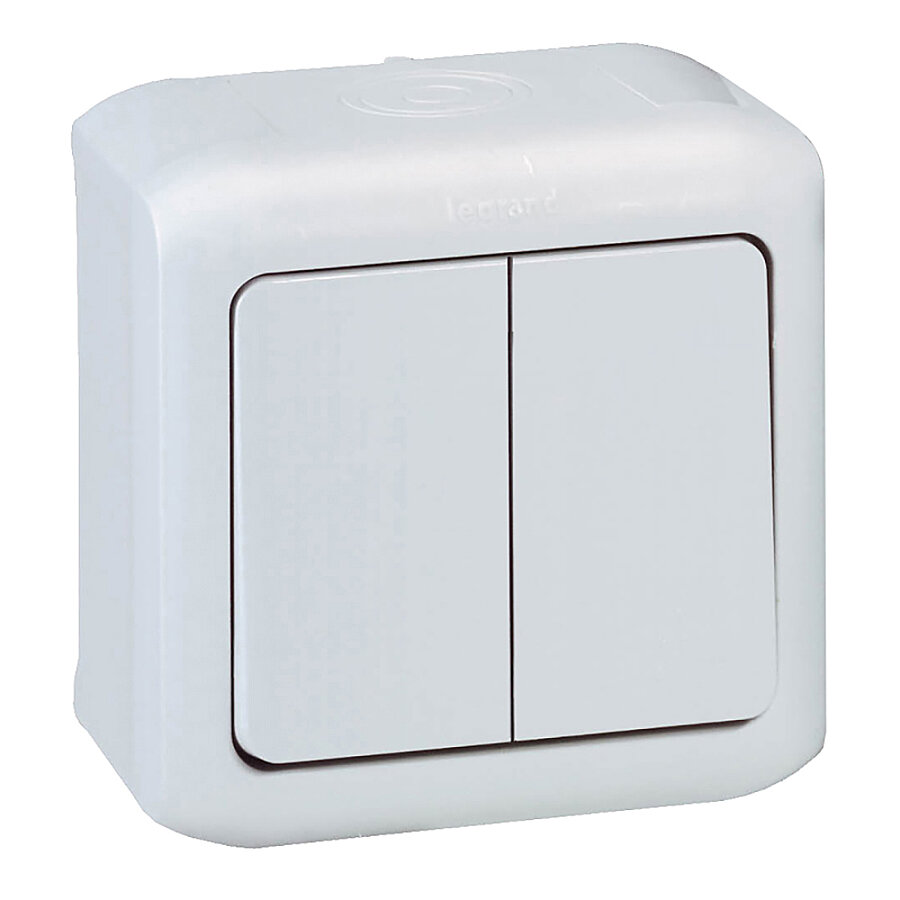 Legrand 782361 Forix İkili Vavien Anahtar, Sıva Üstü Beyaz IP44