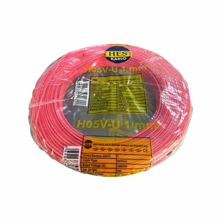 Hes Nya Kablo 1 mm² Kırmızı ( H05v-U )