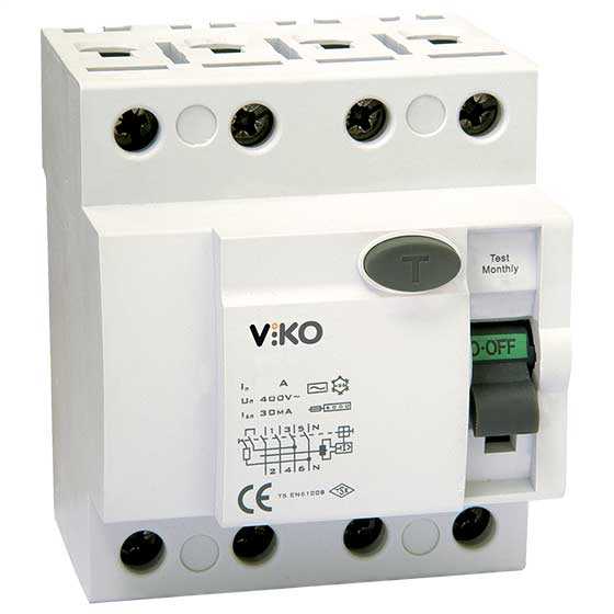 Viko - VTR4-6330 4x63A 30mA Ac Tip Kaçak Akım Rölesi