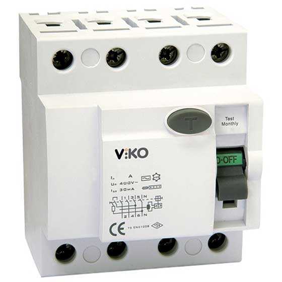 Viko - VTR4-8030 4x80A 30mA Ac Tip Kaçak Akım Rölesi
