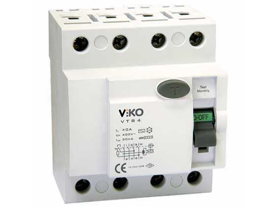 Viko - VTR4-25300 4x25A 300mA Ac Tip Kaçak Akım Rölesi