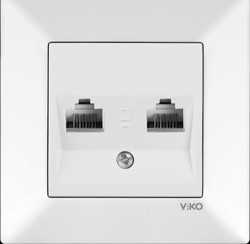Viko Karre/Meridian Beyaz İkili Data Cat6 Mekanizma (Çerçeve Hariç) 90967079