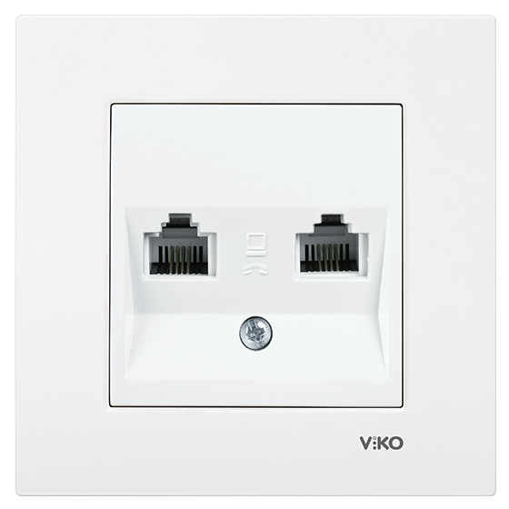 Viko Karre/Meridian Beyaz İkili Nümeris Cat3 Mekanizma (Çerçeve Hariç) 90967033