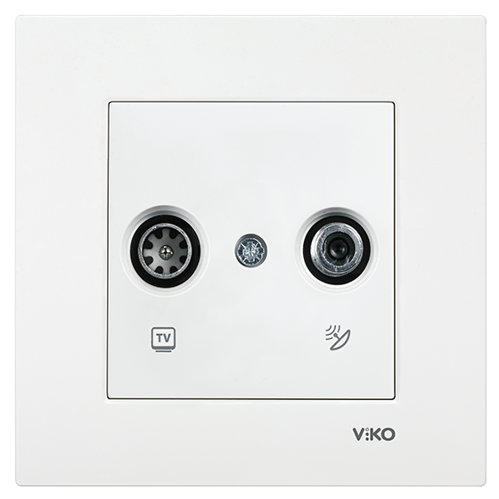 Viko Karre/Meridian Beyaz Tv-Sat Geçişli 8db Mekanizma (Çerçeve Hariç) 90967086