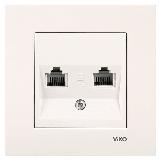 Viko Karre/Meridian Krem İkili Nümeris Cat3 Mekanizma (Çerçeve Hariç) 90967233