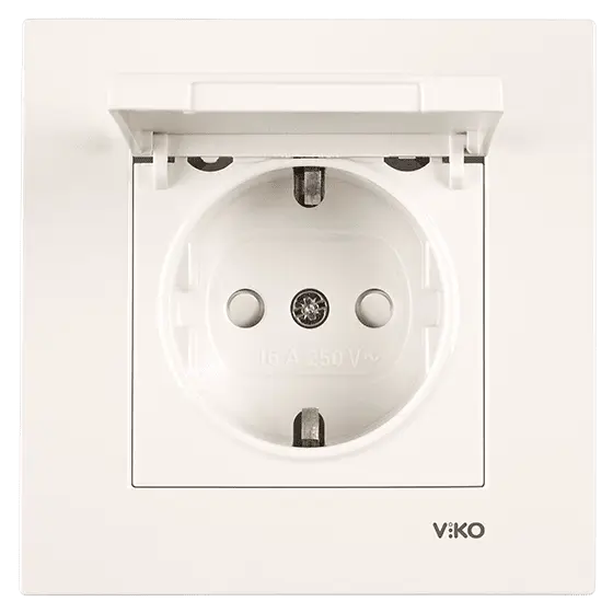 Viko Karre/Meridian Krem Kapaklı Topraklı Priz Çocuk Koruma Mekanizma (Çerçeve Hariç) - 90967212