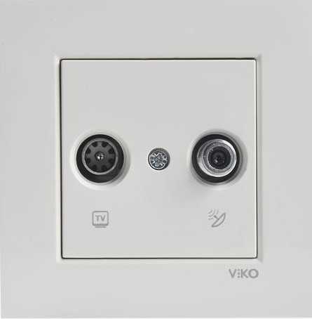 Viko Karre/Meridian Krem Tv-Sat Sonlu Mekanizma+Düğme Kapak (Çerçeve Hariç) 90967285