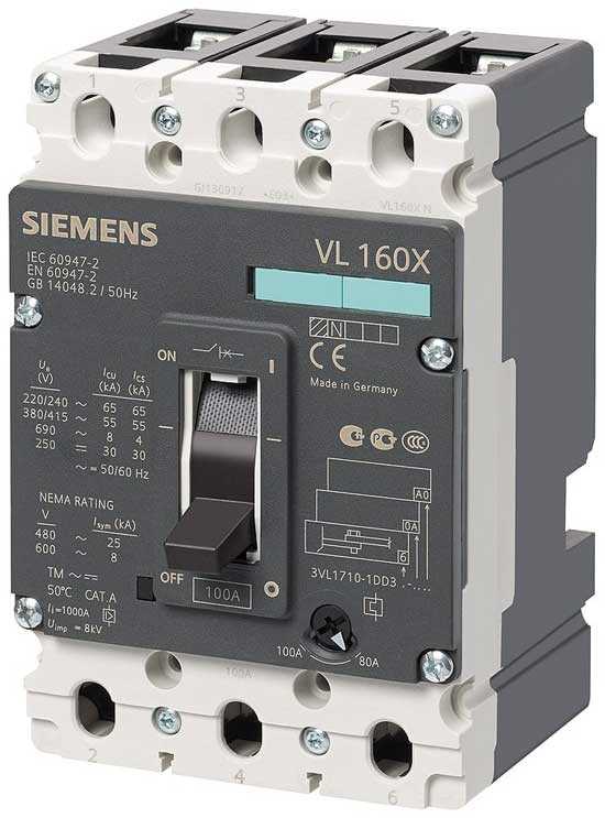 Siemens - 3vl1706-1dd33-0aa0 3x63A 25ka Sabit Kompakt Şalter