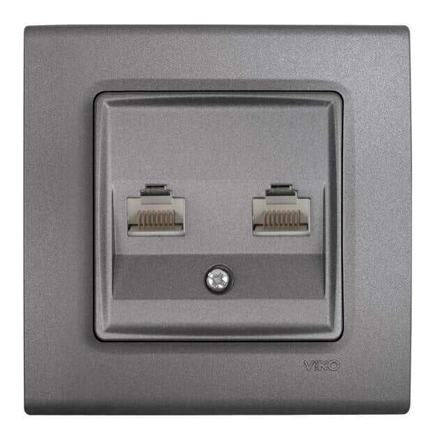 Viko Linnera Life Granit Grisi İkili Data CAT6 Mekanizma Kapak (Çerçeve Hariç) 90442079