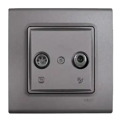 Viko Linnera Life Granit Grisi TV-SAT Sonlu (Çerçeve Hariç) 90442085