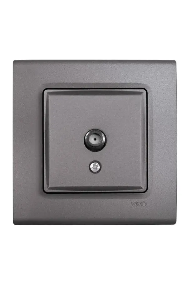 Viko Linnera Life Granit Grisi Uydu Priz F Konnektör-Sonlu Mekanizma + Kapak (Çerçeve Hariç) 90442096