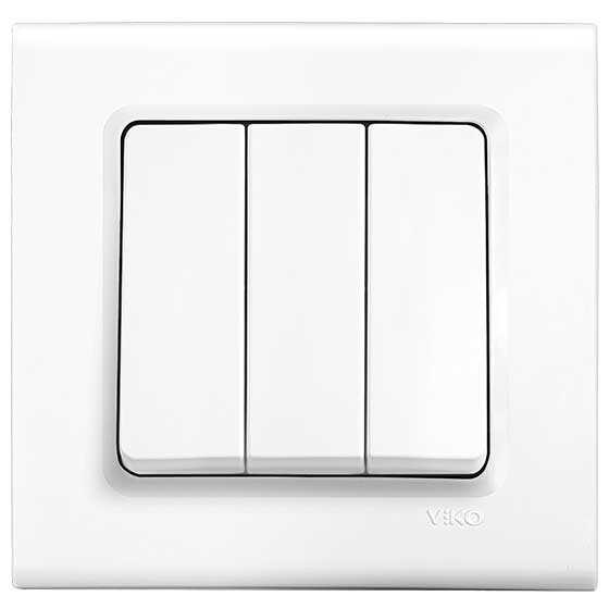 Viko Linnera/Rollina Beyaz Üçlü Anahtar Mekanizma (Çerçeve Hariç) 90440068