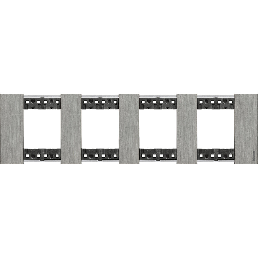 Bticino Living Now 4'lü Metal Çerçeve Mat Çelik (Steel)
