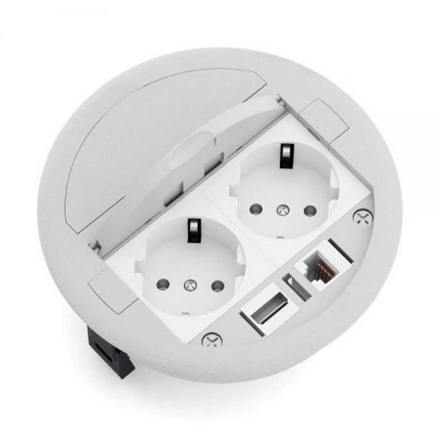 Nead Modül + 2 Keystone Zemin İçin Priz Kutusu (GRİ) (BOŞ KASA)