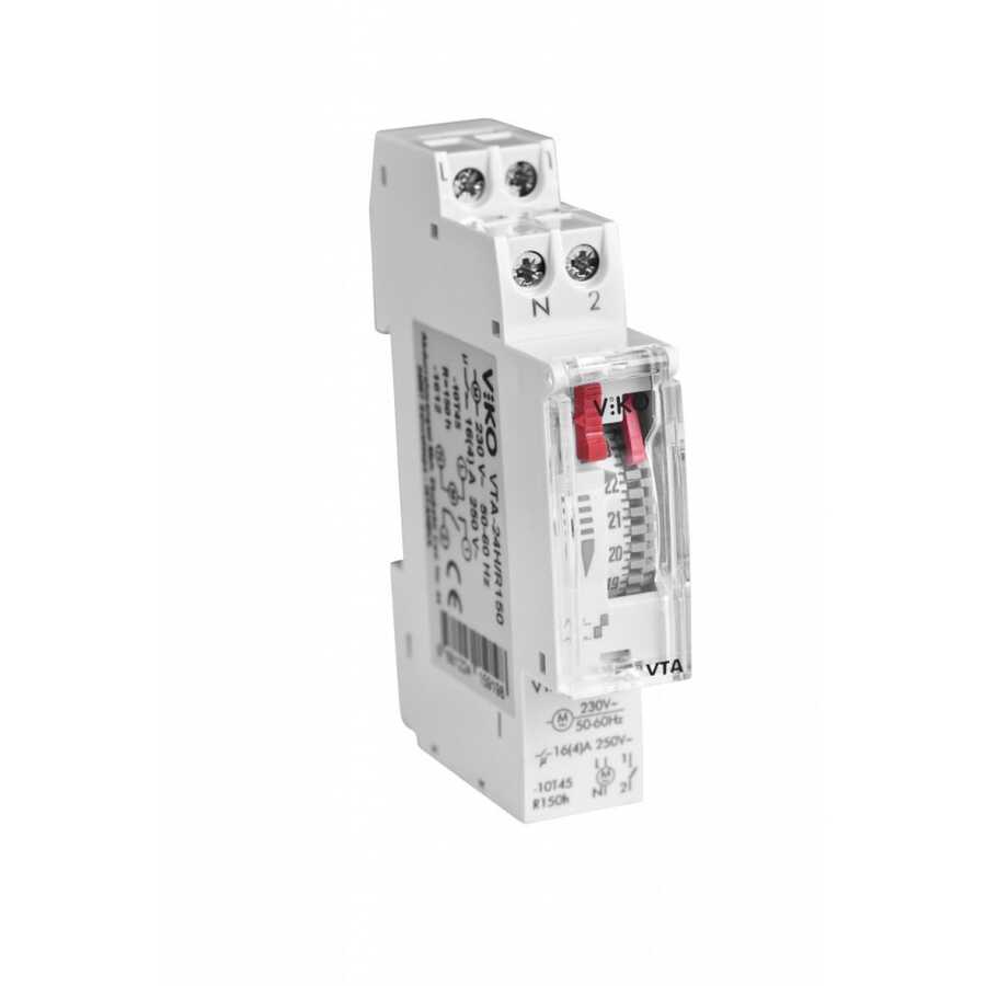 Viko VTA-24H/R100 Modüler Zaman Saati Analog Günlük 100 Saat Rezervli