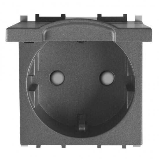 Viko Panasonic Thea Modüler Füme 2M Kapaklı Topraklı Priz Mekanizma + Düğme/Kapak