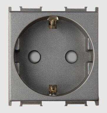 Viko Panasonic Modüler Füme Topraklı Priz Çocuk Korumalı Alt+Kapak 2M - WVTT22121DG-TR