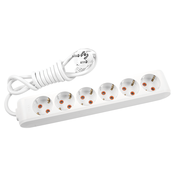 Viko Multi-Let Altılı Grup Priz Topraklı 1 Metre Beyaz (Çocuk Korumalı) 90113601