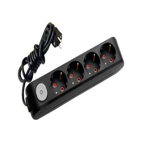 Viko Multi-Let Dörtlü Grup Priz Anahtarlı Topraklı 3 Metre Siyah (Çocuk Korumalı) 90137403